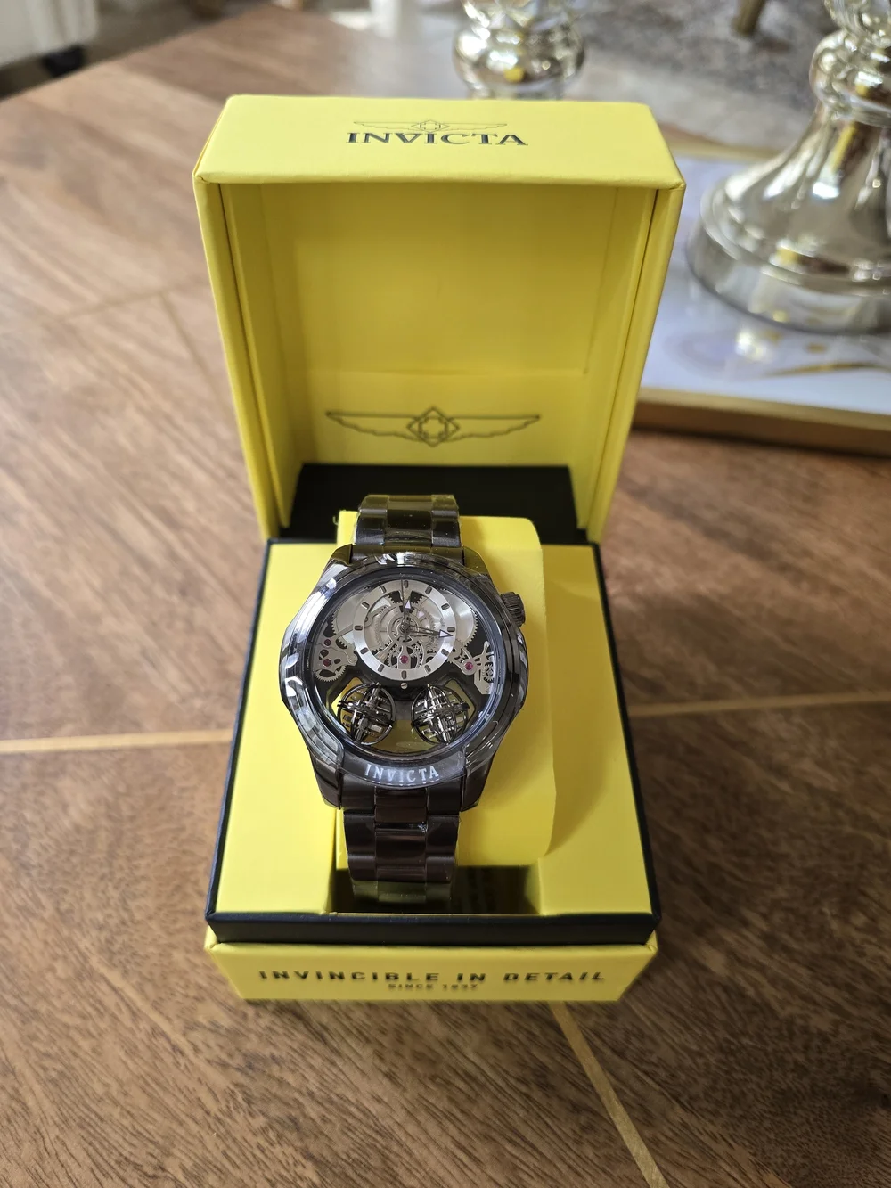 Invicta Black Skeleton Dial Mechanical Watch